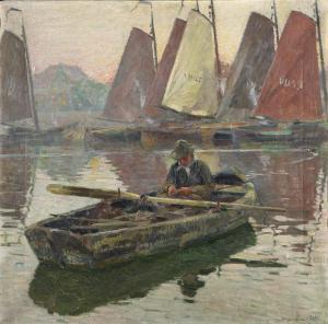 SIJS Maurice 1880-1972,Fishermen in a Boat, Volendam,1915,Strauss Co. ZA 2023-10-25