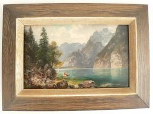 Sikell J. J 1800-1800,mountain landscape with figures in a canoe moving ,Locati US 2008-07-09