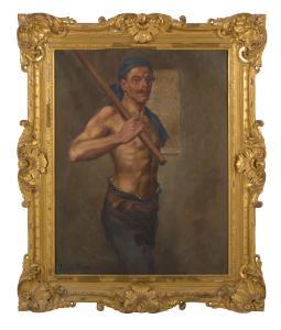 SILAS Ellis Luciano 1883-1972,A portrait of a working man,1914,Leonard Joel AU 2022-08-08