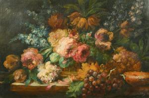 SILAS Ellis Luciano 1883-1972,an abundant still life of flowers and fruit,John Nicholson 2022-10-05