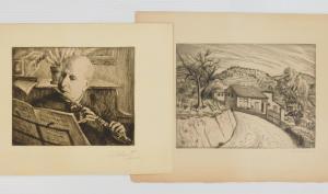 SILBERT Ben 1893-1940,Man Playing Flute & Landscape 2,Rachel Davis US 2024-06-01