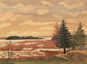 SILBERT Ben 1893-1940,Paysage d'automne, Finlande,1938,Chayette et Cheval FR 2018-03-30