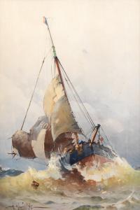 SILLÉN af Herman 1857-1908,Sailing Boat on a rough Sea,Bonhams GB 2020-07-29