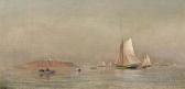 SILVA Francis Augustus 1835-1886,Quiet Coastal View with Schooners and Lighthouse,Skinner 2018-01-26