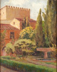 SILVA William Posey 1859-1948,Garden - Alhambra, Spain,Skinner US 2023-09-19