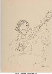 silverstein Shel 1932-1999,Self Portrait with Guitar (double-sided),Heritage US 2021-04-29