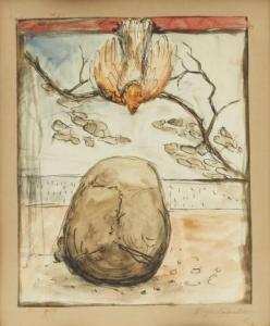 SIMBERG Hugo 1873-1917,The dove and the cranium,Uppsala Auction SE 2016-06-14