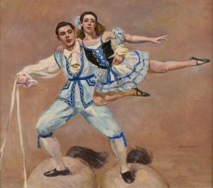 SIMIONOV Alexandre Fiodorovitch 1890-1970,Couple d'écuyers au cirque,1959,Conan-Auclair 2020-03-29