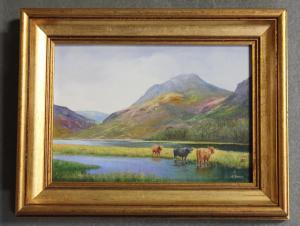 SIMM Richard 1926,Highland Cattle in Landscapes,2011,Tooveys Auction GB 2017-07-12