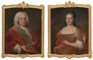 SIMMLER Johann 1693-1748,Gegenstücke. Portraits des Ehepaares Hans Conrad u,1742,Schuler 2019-12-11