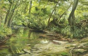 SIMMONDS COLIN 1940,View along Dowles Brook,Fieldings Auctioneers Limited GB 2016-06-11