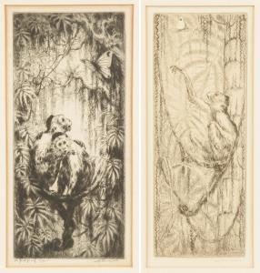 SIMMONS William 1884-1949,Monkeys & Butterflies,Cottone US 2016-05-21