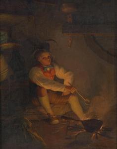 SIMON Friedrich 1809-1857,Little Cook by the Hearth,1846,Palais Dorotheum AT 2013-02-07