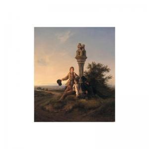 SIMON Friedrich 1809-1857,rastende wanderer (resting travellers),1843,Sotheby's GB 2002-04-09