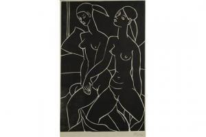 SIMON Jean Georges 1894-1968,Portrait of two female nudes,1952,Morphets GB 2015-03-05