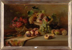 SIMON K.E 1800-1900,Nature morte aux fruits et aux fleurs,VanDerKindere BE 2011-01-18