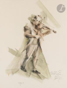 SIMON Luc 1924-2011,Violoniste,1961,Ader FR 2023-04-25