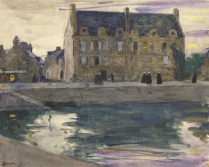 SIMON Lucien 1861-1945,Tombée de la nuit sur un port en Bre,Artcurial | Briest - Poulain - F. Tajan 2023-09-26