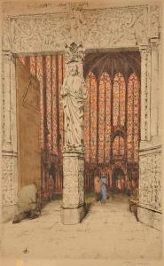 SIMON Tavik Frantisek 1877-1942,Entrance to St. Chapelle in Paris,Palais Dorotheum AT 2010-05-22