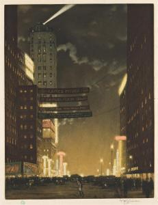 SIMON Tavik Frantisek 1877-1942,New York at Night,1927,Swann Galleries US 2024-04-18