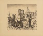 SIMON Tavik Frantisek 1877-1942,Ruined Cathedral, Reims,1919,Morgan O'Driscoll IE 2013-10-21