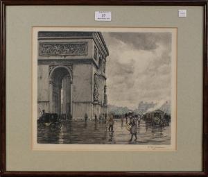 SIMON Tavik Frantisek 1877-1942,Street Scene around the Arc de Triomphe,Tooveys Auction 2014-12-03