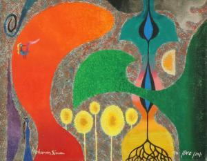 SIMON Yohanan 1905-1976,Fantastic Landscape with a Bird,1974,Tiroche IL 2023-12-31