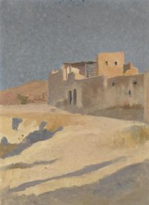 SIMONET John Pierre 1860-1915,Algerisches Dorf am Wüstenrand,Dobiaschofsky CH 2011-05-11