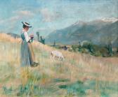 SIMONET John Pierre 1860-1915,Landschaft mit strickender Ziegenhirtin,1890,Dobiaschofsky 2010-11-10