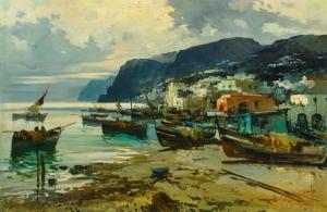 SIMONETTI,, Mediterranean Coastal Village Scene,5th Avenue Auctioneers ZA 2023-11-26