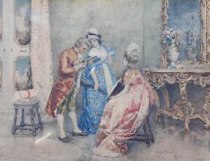 SIMONETTI Attilio 1843-1925,Italian Figures in 18th century dress practising t,Tennant's 2024-01-26