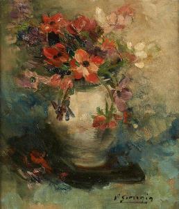 SIMONIN Victor 1877-1946,Composition florale,Horta BE 2018-06-18