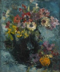 SIMONIN Victor 1877-1946,Composition florale,Horta BE 2010-12-06