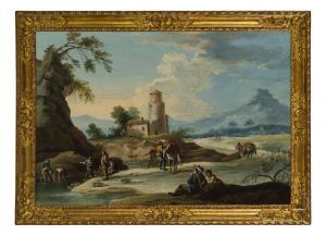 SIMONINI Francesco 1686-1753,Paesaggio con casolare e figure,Wannenes Art Auctions IT 2019-05-28