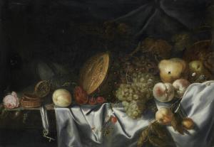 SIMONS Michiels 1620-1673,Grapes, pears, peaches, mulberries, a melon and ot,Bonhams GB 2017-04-06
