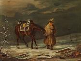 SIMONSEN Niels 1807-1885,A horseman in the snow,1842,Bruun Rasmussen DK 2007-09-06