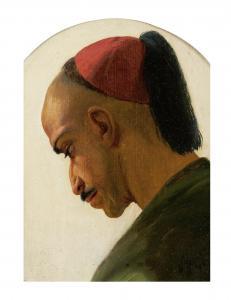 SIMONSEN Niels 1807-1885,Portrait of a Turk in a red skull cap,1840,Bonhams GB 2012-05-16