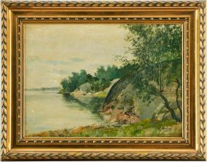 SIMONSSON Karl Konrad 1843-1901,Vid sjökanten,Uppsala Auction SE 2021-09-14