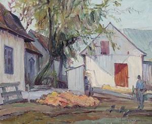 SIMPSON Charles Walter 1878-1942,Pumpkins - Barnyard, St. Martin, Quebec,Heffel CA 2021-05-27