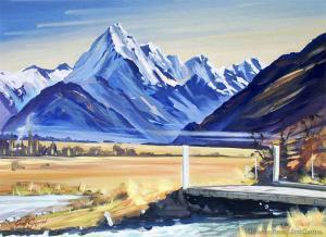 SIMPSON Geoff,Mt Cook from the Old Road,International Art Centre NZ 2014-02-27