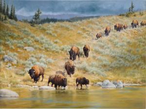 SIMPSON Rogue 1943-2005,Buffalos Watering,Sotheby's GB 2021-03-02