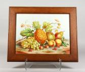 SIMPSON T,POTTERY PLAQUE, painted with fruit,John Nicholson GB 2020-07-30