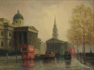 SIMS Stephen 1900-1900,Trafalgar Square, with National Gallery and St Martin,Sworders GB 2020-10-20