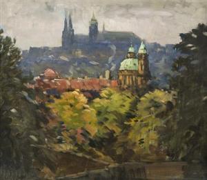 SIMUNEK Jaroslav,A View of Lesser Town and Prague Castle from Petří,Palais Dorotheum 2018-11-24
