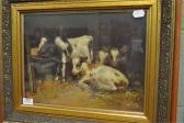 SINCLAIR J.E,Cattle resting in a stable,1874,Tennant's GB 2015-09-12