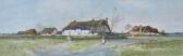 SINCLAIR S,figure on a country lane with thatched buildings,Denhams GB 2018-05-23