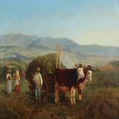 SINDALL Robert Edwin 1800-1800,Cows and field workers,1856,Bruun Rasmussen DK 2016-09-19