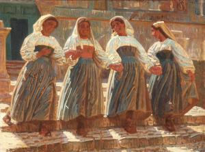 SINDING Knud 1875-1946,Four Italian women hand in hand,Bruun Rasmussen DK 2024-01-08