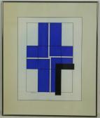 SINEMUS Wilhelmus Friedrich 1903-1987,Compositie met blauw kruis,1979,Venduehuis NL 2017-12-20