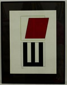 SINEMUS Wilhelmus Friedrich 1903-1987,Compositie met rood vlak en zwart,1979,Venduehuis 2017-12-20